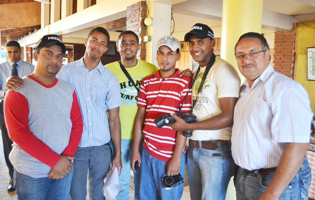 Colegas en Rueda de prensa, José Luis Paulino, Yeidy Batista, Estarlin García, Antonio Pérez, Sandy  Jimenez